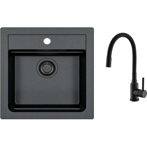 Alveus - Spülenset Atrox 20 und Armatur Mintas, deep black SETA25636 (1/2)