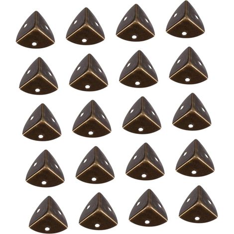 20 protège-coins décoratifs, fer/bois, pour meubles et coffrets (1/5)