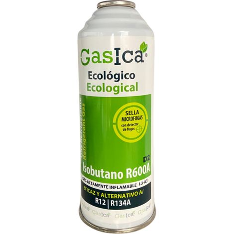 Gasica D2 226g  Sustituto R134a R12  Sella Fugas y Trazador Verde  Gas Ecológico HC de Alta Eficiencia