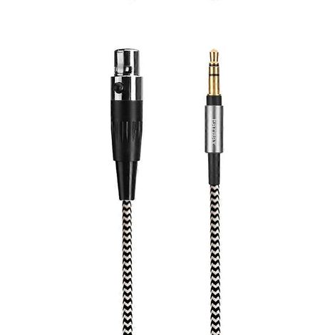 Nylon-Audiokabel für AKG K553, K182, K175, K245, K275, K181, K712 und Q701 Kopfhörer, 200 mm, schwarz-weiß (1/4)