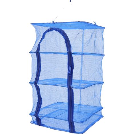 Red de secado, diseño de 4 niveles, construcción impermeable, azul, 4 niveles (1/2)
