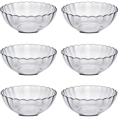 Saladier / bol de service en verre - JUANIO - JUANIO - Lot de 6 - Verre trempé 2 L - Micro-ondes & lave-vaisselle (1/4)