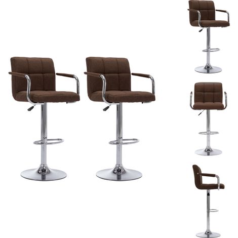 Barhocker 2 Stk. Braun Stoff - Barhocker - Tresenhocker - Thekenhocker - Barstuhl