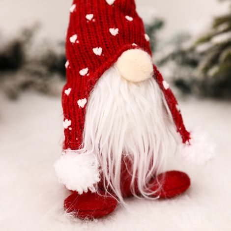 Weihnachtliche stehende, gesichtslose Puppe mit Strickmütze, Weihnachtsbaumschmuck, Tischdekoration (1/5)