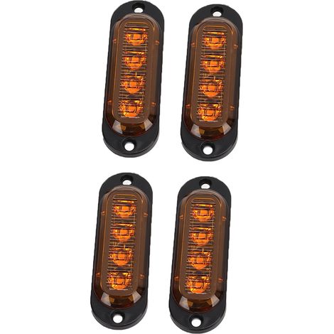 Feux latéraux pour camions, LED haute luminosité 3000K IP65 étanches, installation facile, feux de secours, 12-24 V jaune (1/5)