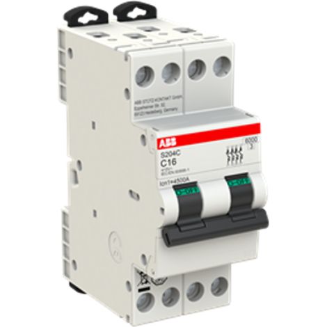Interruttore Automatico 4 Poli 2 Moduli 16A 6 kA  ABB S204CC16 (1/3)
