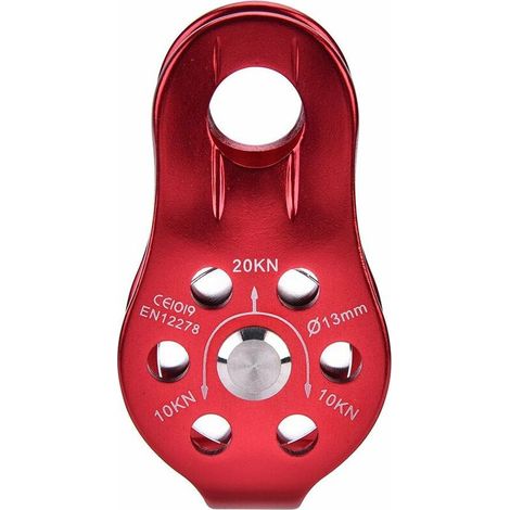 Poulie Roue, poulie d'escalade Robuste Poulie pivotante Simple Roue en Alliage d'aluminium Équipement de sécurité Accessoires de poulie pour Corde de 8-13mm pour l'escalade (1/4)