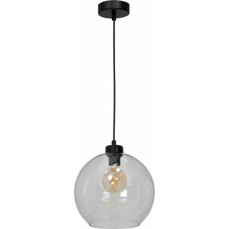 Suspension Milagro Sofia noire verre fumé E27 Ø25 cm (1/2)