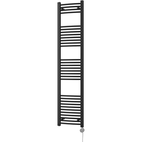 Zennor - Black Electric Towel Rail H1800mm x W400mm Curved 600w Thermostatic (1/3)