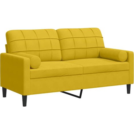 Maison Exclusive - Divano a 2 Posti con Cuscini Giallo 140 cm in Velluto