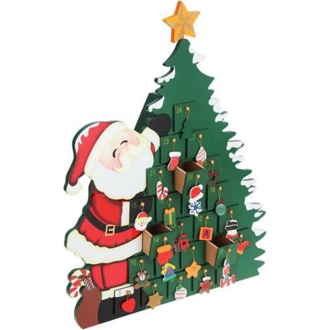 Calendrier de l'avent Sapin et Père Noël à remplir avec cadeaux ou friandises (1/5)