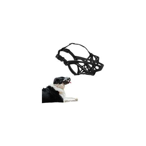 Muselière panier respirante pour chiens, empêche les morsures, les mâchonnements et les aboiements, convient aux chiens agressifs (noir), XL (1/5)