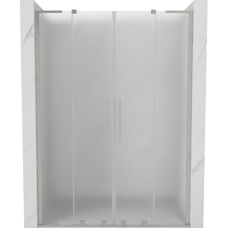 Mexen Velar L Duo porte de douche coulissante 140 cm, givré, nickel brossé - 871-140-003-32-97 (1/5)