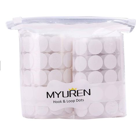 Pastilles auto-adhésives blanches, 500 pièces Velcro 10mm, pour bureau et école.
