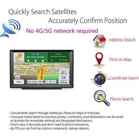 Navigatore GPS portatile da 9 pollici con ampio schermo e sistema di retromarcia, adatto per auto, camion e camper. (1/4)