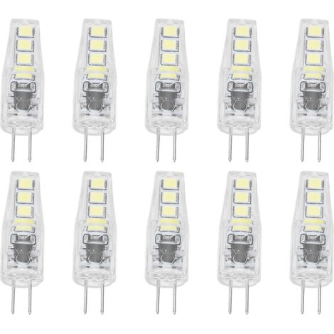 Lot de 10 ampoules LED G4 8 LED 2835 2W, angle de diffusion 360°, 220V, lumière blanche, pour la maison et le bureau (1/5)