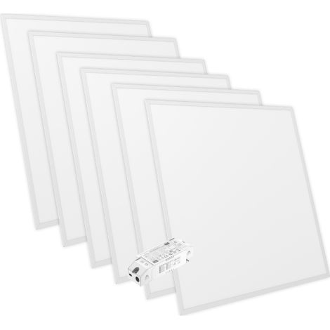 Lot de 6 Panneaux LED 60x60 30W DALI 120lm/W IP44 28mm avec Transfo V3 - 120 deg - Blanc neutre - 4000K (1/4)