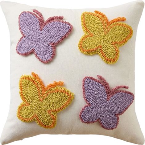 Housse De Coussin 3D À Motif Lapin De Pâques - Brodée Et Bouclée - Fermeture Éclair Cachée - Pour Coussin Carré Standard - 1 Pièce (1/5)