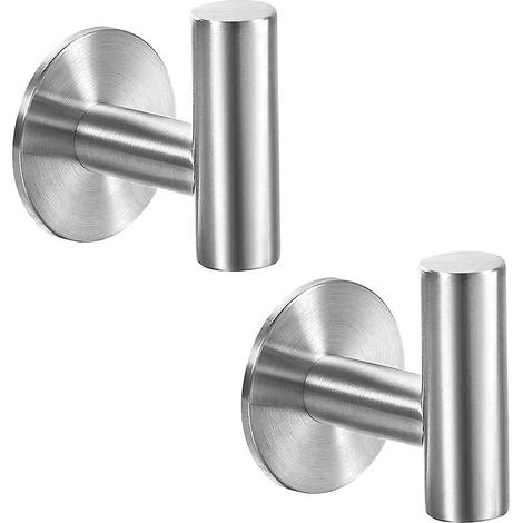 (silber) Set mit 2 goldenen Edelstahl-Klebehaken für Handtücher, Bademäntel, Hüte, Schwämme, Schlüssel für Küchentür, Schlafzimmer usw.