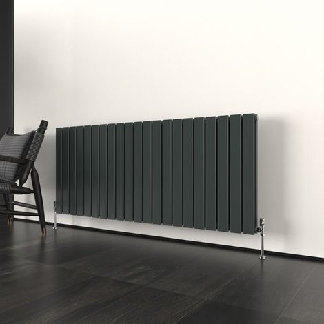 T&K Horizontal Anthracite Double Radiator Flat Panel Designer 600x1428mm Modern Central Heating Rads (1/5)