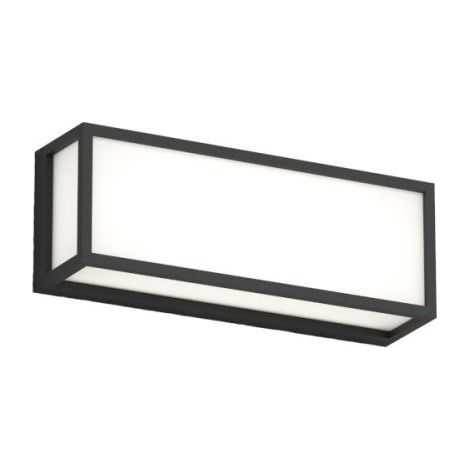 Applique moderno top light osaka rg gx53 led ip54 alluminio policarbonato, finitura metallo nero