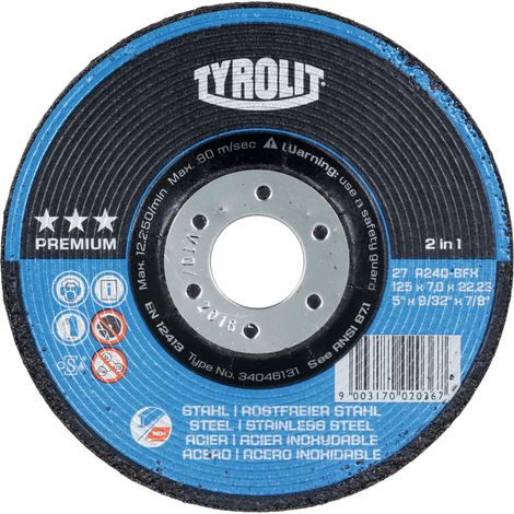 TYROLIT Schruppschleifscheibe PREMIUM "2 in 1", Scheiben-ØxScheibenbreite: 150X7 mm