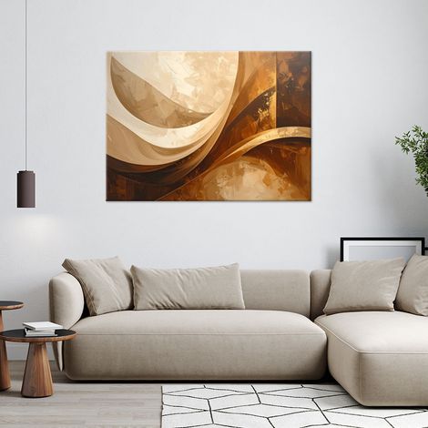 Wandbild Abstrakte Wellen Formen beige 60x40 (1/4)