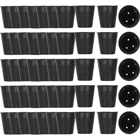 Lot de 500 pots de pépinière en plastique 8cm – Trous de drainage pour croissance rapide – Conception anti-enchevêtrement – Pour semis et plantes succulentes – Deckon