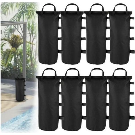 Set of 8 weighted bags for outdoor garden canopy, 20 x 50 cm, made of 600D Oxford fabric.
