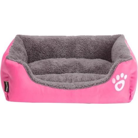 (Rosa) Hunde- und Katzenbettkorb – Rosa – 45 × 35 × 12 cm – Oxford-Gewebe – Waschbar – Komfortabel (1/4)