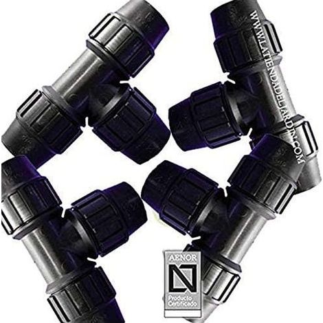 Lot de 4 Raccord de Plomberie MDPE pour Tuyaux d'Eau, Tee 32mm pour Tuyau MDPE en Plastique (1/5)