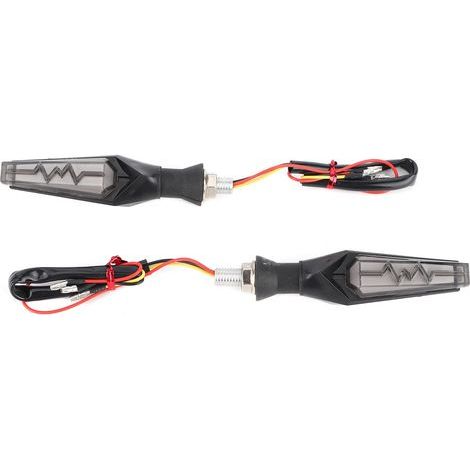 Clignotants LED Moto 2 Pièces, Feux Dynamiques IP66 Étanches Universels M10, Bleu et Jaune (1/5)