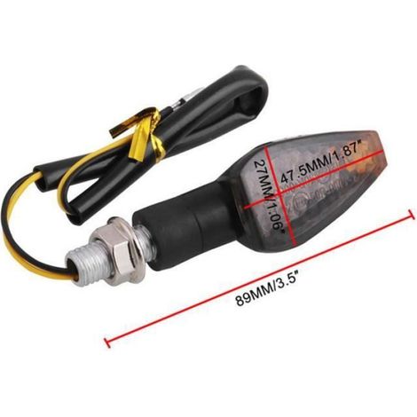 Clignotant Led Moto - 4 Pièces - 12 V - Ambre - Lentille Fumée - Pour Moto Et Véhicules Tout-Terrain (1/4)
