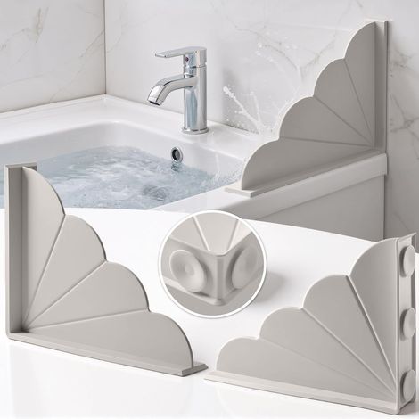 Klebstofffreier Silikon-Spritzschutz für Badewanne (hellgrau, 2er-Pack) (1/5)