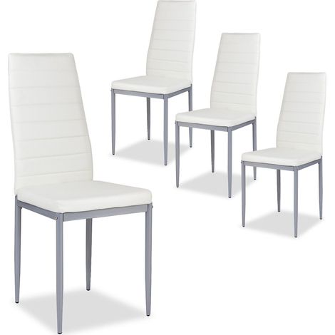Set of 4 Dining Chairs Padded Seat High Back Armless Accent Dining Side Chairs (1/5)