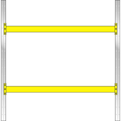BRB Palettenregal, 2 Paar Tragbalken, BxTxH 2925x1100x3 mm, Stecksystem