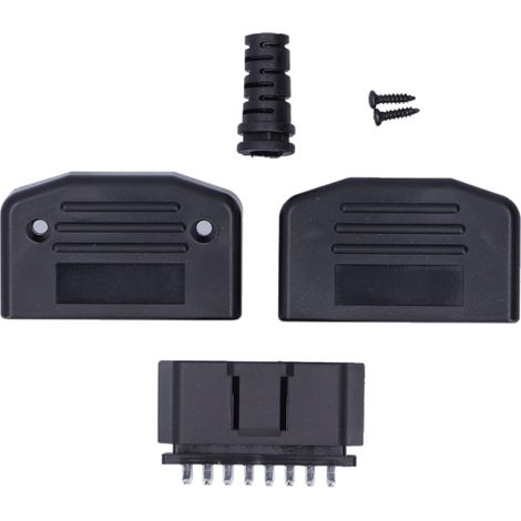 Connettore per cavo fai-da-te per adattatori di strumenti diagnostici OBD2, connettore OBD2 a 16 pin con sistema antistrappo per il cavo, connettore universale OBD2 a 16 pin per alimentazione a 24 V.