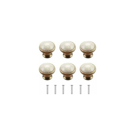 Bouton Meuble Boutons de Porte de Placard 6 Pièces Bouton de Meuble Porcelaine Bouton de Meuble Vintage Boutons Porte Bouton de Commode Boutons de Porte en Céramique Bouton de Porte Cuisine - Crezuo (1/4)