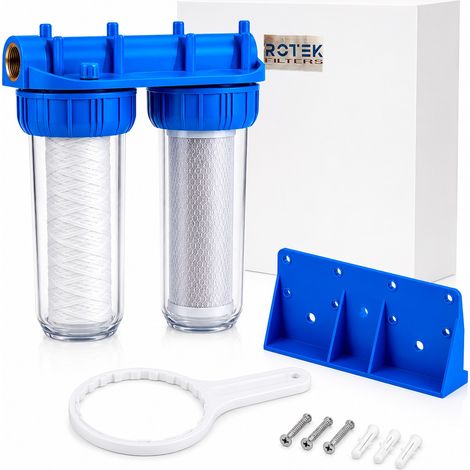 Filtro Doppio 10" Sedimenti + Carbone Attivo CTO Certificato NSF, BPA Free, RoHS