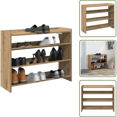 vidaXL Étagère à chaussures chêne artisanal 80x25x62cm bois ingénierie