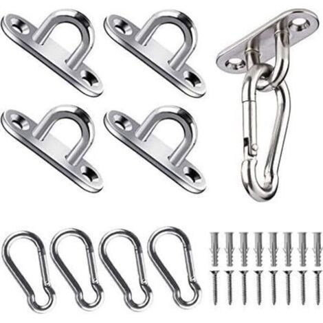 Ceiling Hook, 40KG Capacity Stainless Steel Oblong Eye Plates for Yoga Swings Hammocks Awning Boat Accessories (1/5)