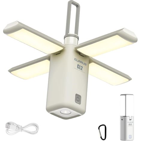 CL2 Lampe Camping Multifonctionnelle, 10000 mAh rechargeable Lanterne Camping déformable, 750 lumens ,8 modes d'éclairage, lanterne LED étanche IPX5 pour tentes, pêche, randonnée d'urgence (1/5)