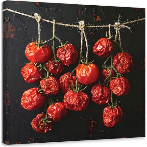 Leinwandbild Hängende rote Tomaten 50x50 (1/5)