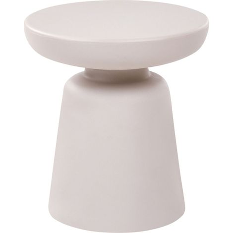 Accent Side Table Light Grey Synthetic Material ø 31 cm Indoor and Outdoor Rust and Water Resistant TOFET (1/5)