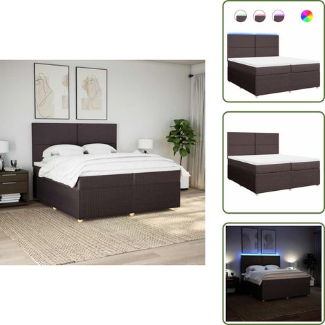 Sommier à lattes de lit avec matelas Marron foncé 200x200 cm - Sommier À Lattes De Lit - Sommiers À Lattes De Lit - Lit - Meuble De Chambre À Coucher (1/5)