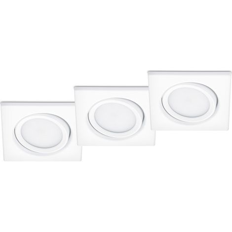 Eckiger LED Einbaustrahler RILA Decke 3er Set Spot schwenkbar Weiß matt 5 Watt (1/4)