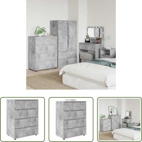 Holzschrank -  Stauraumschränke 2 pcs Beton Grau 80 x 48 x 105 cm (1/5)