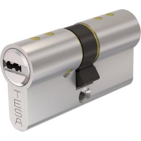 Cylindre TESA TX80 40x40mm VD nickelé - 5 clés anticrochetage - TX854040N
