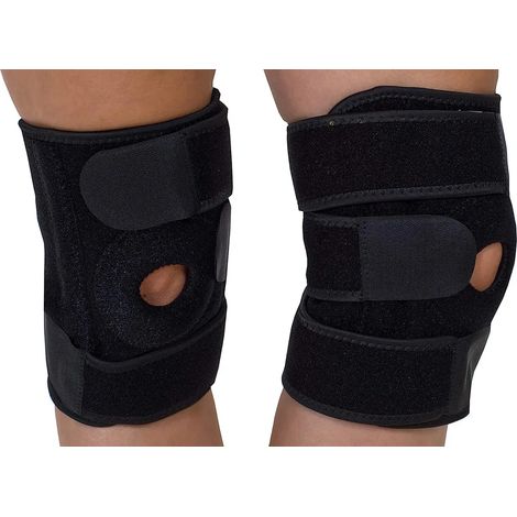 Rodillera  Soporte de rodilla  Alivia el dolor y las lesiones de rodilla  2 unidades  Deporte  Trabajo  Talla universal  Negro  Adecuado para rodillas izquierda y derecha (1/4)