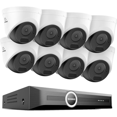 Système de caméra de surveillance, résolution HD 5MP, vision nocturne jusqu'à 30 mètres, 8CH 8PCS Caméra, Aucun (1/2)